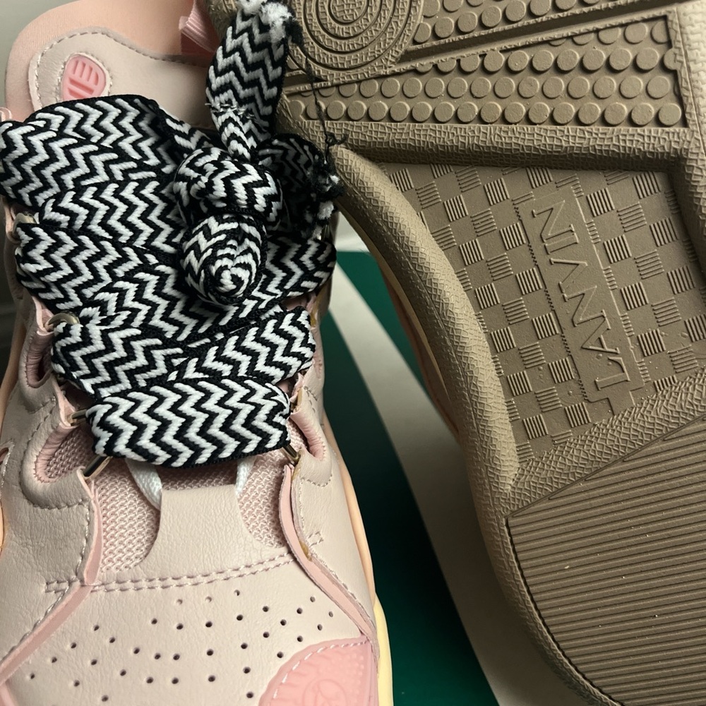 Lanvin Pink Sneakers with Black and White Laces